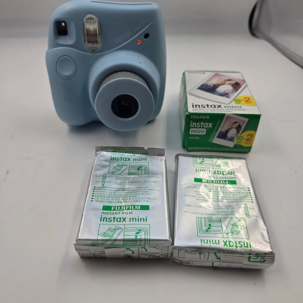 Fujifilm Instax Mini 7+ Instant Film Camera Light Blue with 20 Exposures Film A1